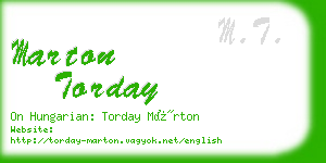 marton torday business card